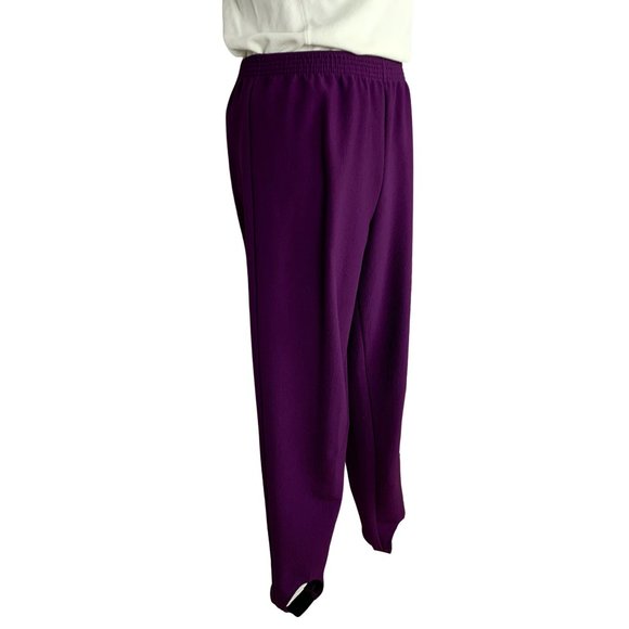 VINTAGE 80s Purple Stretch Stirrup Pants - Picture 2 of 8